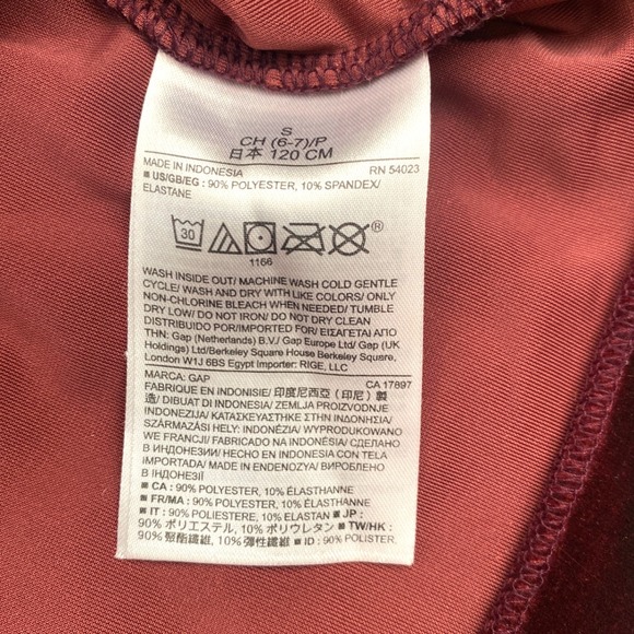 Gap Kids Velvet Long Sleeve Midi Dress Girls S/6-7 Burgundy Thanksgiving Holiday - Picture 8 of 8